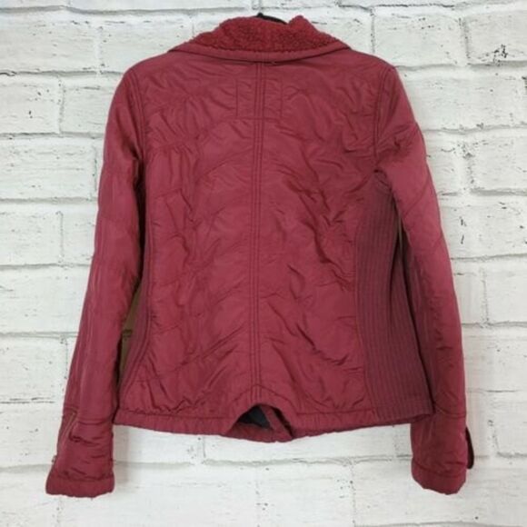 PRANA Diva Jacket Sherpa Fleece Full Zip Water Resistant coat Plum Purple Large - Picture 3 of 9